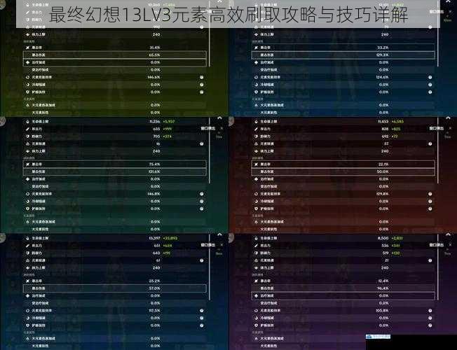 最终幻想13LV3元素高效刷取攻略与技巧详解